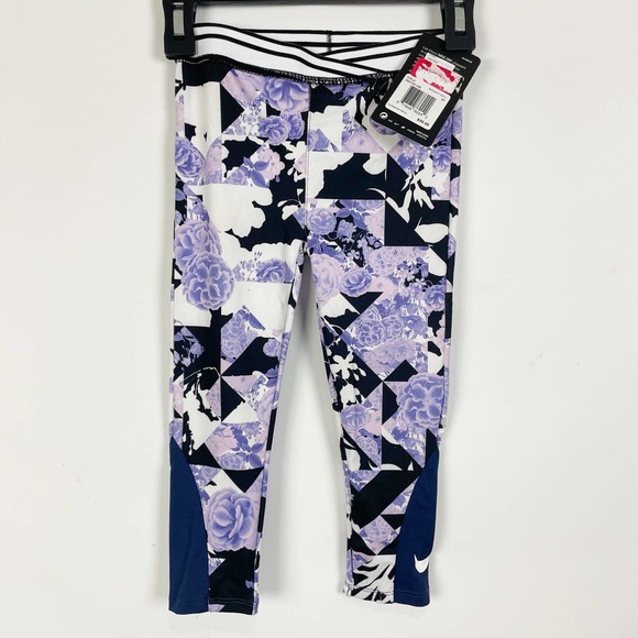 Nike Other - Nike Toddler Girls Dry Leggings 3T Blue Purple Floral NWT